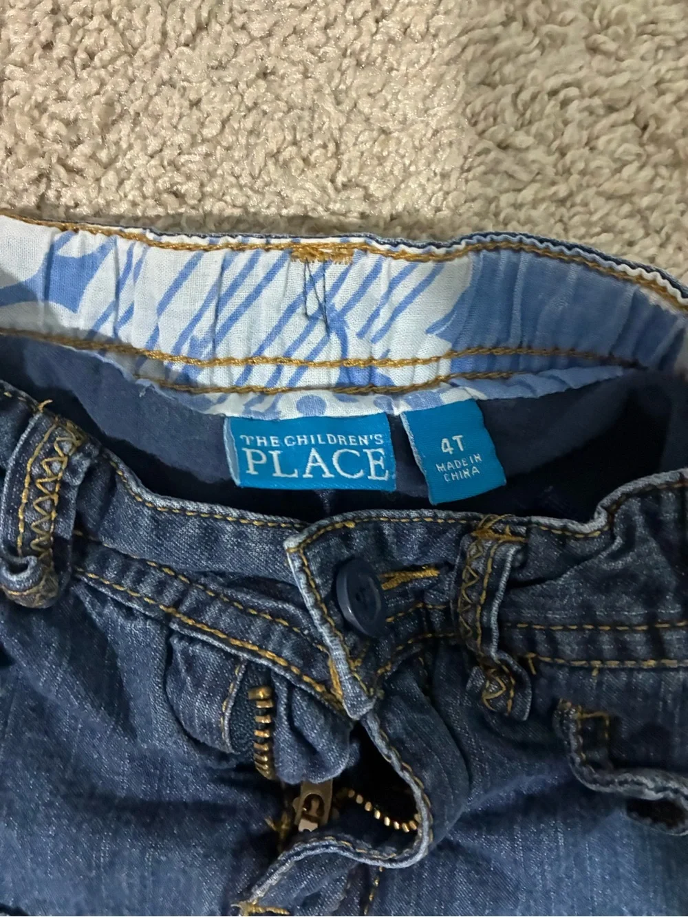 The Children's Place Dark Blue Denim Ruffle Skirt